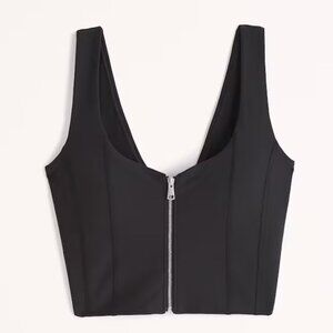 NWT Abercrombie & Fitch YPB Black Zippered Crop Top